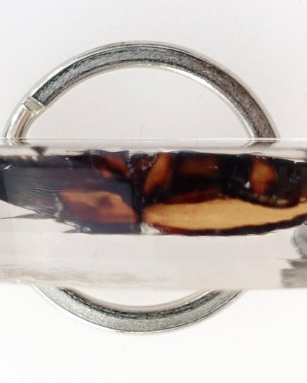 Stag Beetle Resin Keychain, Brown Insect Keyring