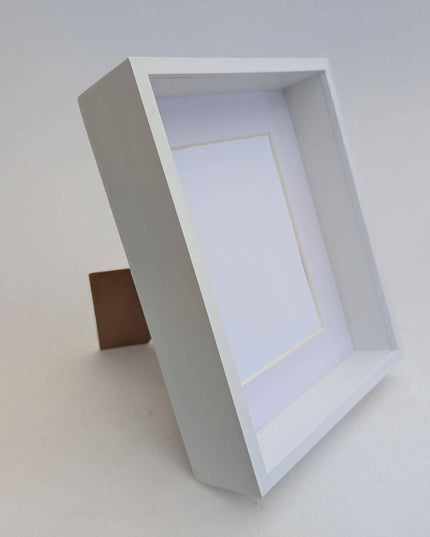 White 3d deep box photo frame: 8x10 shadow box display
