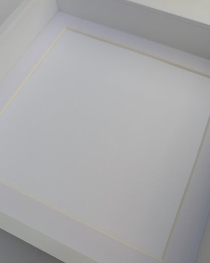 16x16 white 3d shadow box frame: deep display with mount