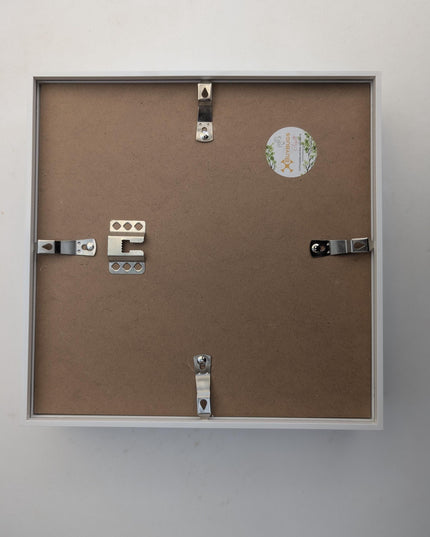 16x16 white 3d shadow box frame: deep display with mount