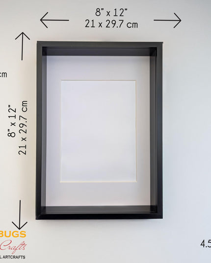 A4 black 3d deep box photo frame: shadow picture display