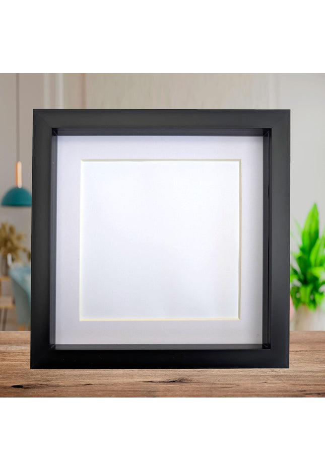 8x8 black 3d box photo frame: shadow picture display