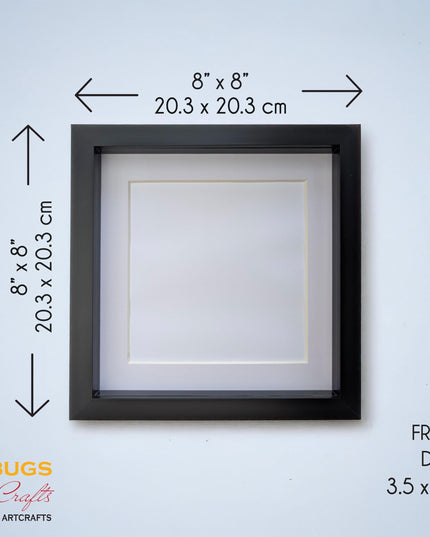 8x8 black 3d box photo frame: shadow picture display