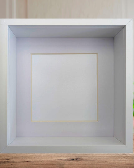 6x6 white 3d box photo frame: shadow picture frame with mount