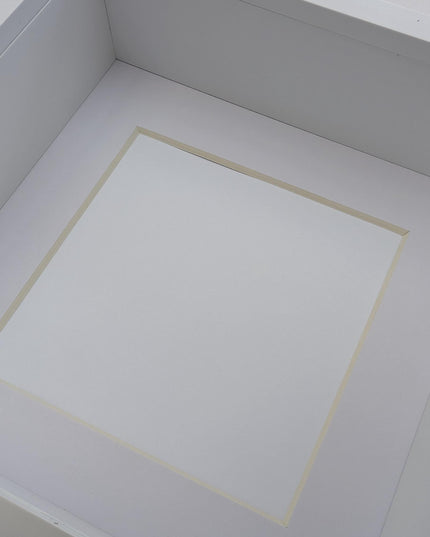 6x6 white 3d box photo frame: shadow picture frame with mount