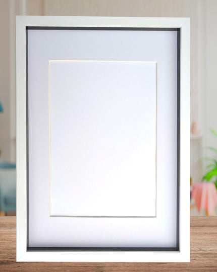 White a3 3d box photo frame: shadow picture frame with mount