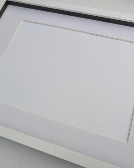 White a3 3d box photo frame: shadow picture frame with mount