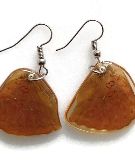 Red butterfly wing earrings: cymothoe sangaris, hypoallergenic hook