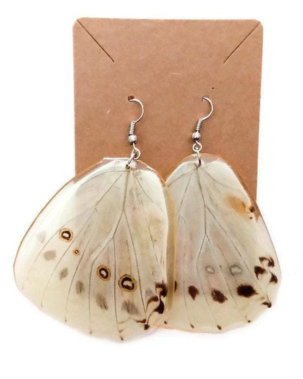 Real mexican butterfly wings, morpho poliphemus, earrings set 1