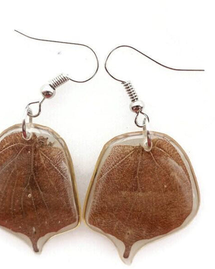 Brown tailed real wings earrings, butterfly wings resin work