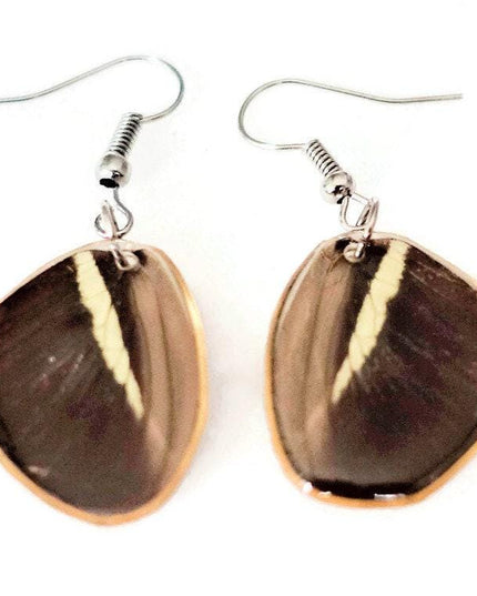 Boho butterfly wing earrings: hypoallergenic metal hook, handcrafted mexico