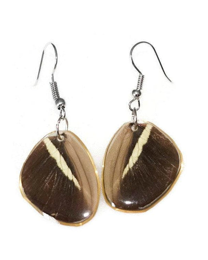 Boho butterfly wing earrings: hypoallergenic metal hook, handcrafted mexico