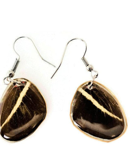 Boho butterfly wing earrings: hypoallergenic metal hook, handcrafted mexico