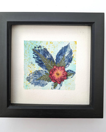 Pressed wild rose art: botanical herbarium, watercolor print