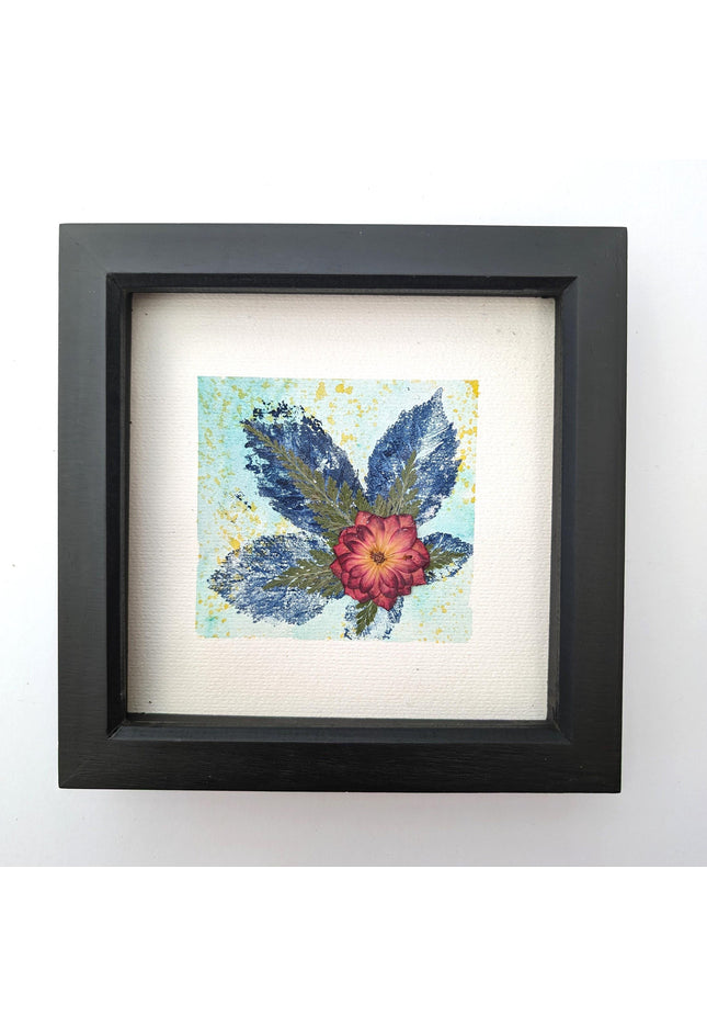Pressed wild rose art: botanical herbarium, watercolor print