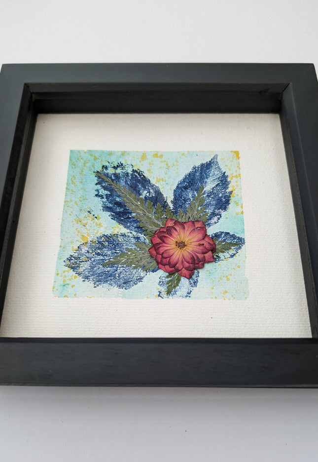 Pressed wild rose art: botanical herbarium, watercolor print