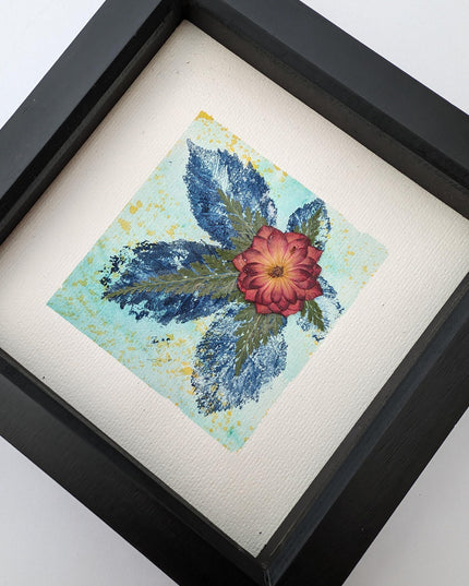 Pressed wild rose art: botanical herbarium, watercolor print