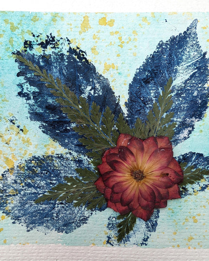 Pressed wild rose art: botanical herbarium, watercolor print