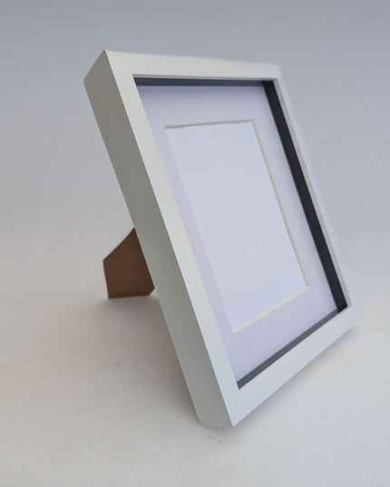 8x10 white 3d box photo frame: shadow display with mount