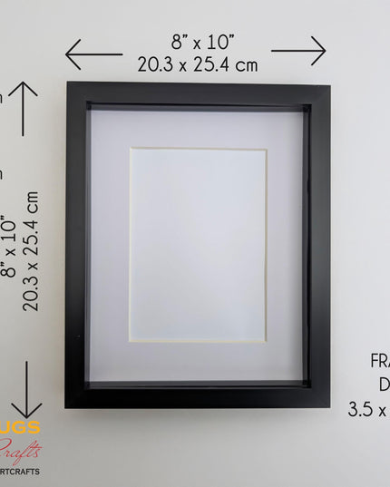 8x10 black 3d box photo frame: shadow picture display