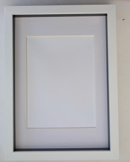 White a4 3d box photo frame: shadow picture frame with mount