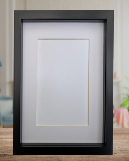 A4 black 3d box photo frame: shadow picture frame with mount