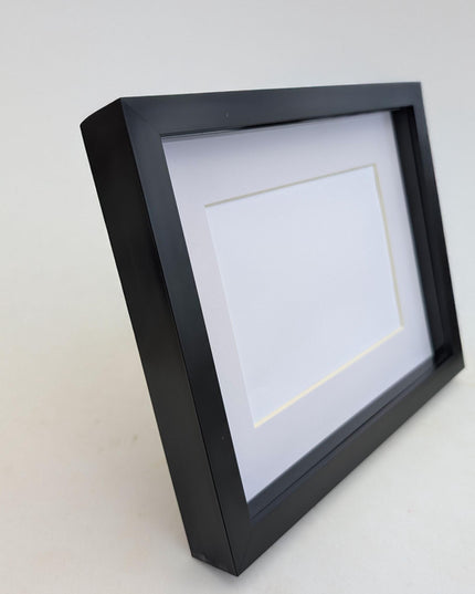 A4 black 3d box photo frame: shadow picture frame with mount