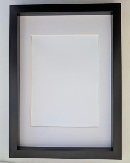 A4 black 3d box photo frame: shadow picture frame with mount