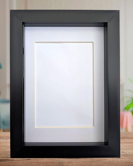 5x7 black 3d box photo frame: shadow display, standing or hanging