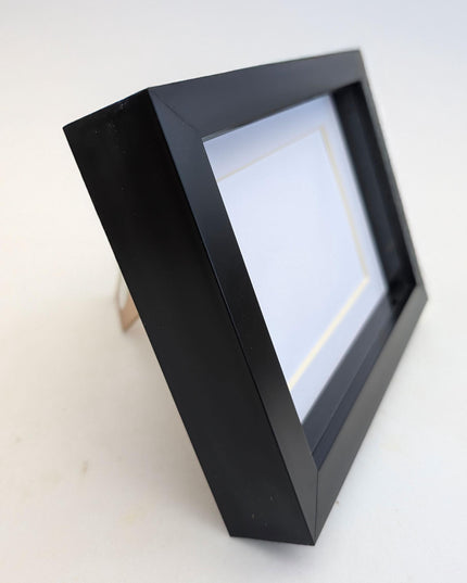 5x7 black 3d box photo frame: shadow display, standing or hanging