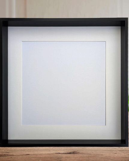 16x16 black 3d deep box shadow frame with mount