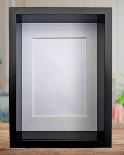 5x7 black 3d box photo frame: shadow display, standing or hanging