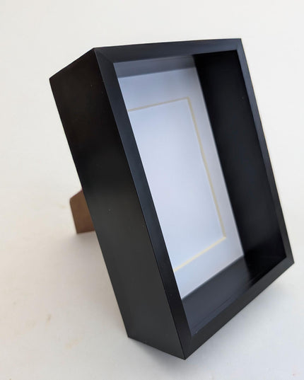 5x7 black 3d box photo frame: shadow display, standing or hanging