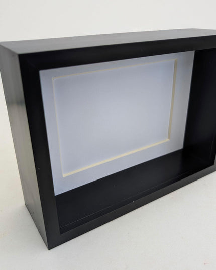 5x7 black 3d box photo frame: shadow display, standing or hanging