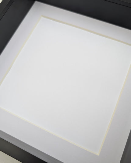 8x8 black 3d box photo frame: shadow display, standing or hanging