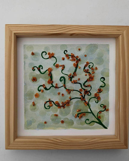 Pressed flower watercolor painting: botanical wall art