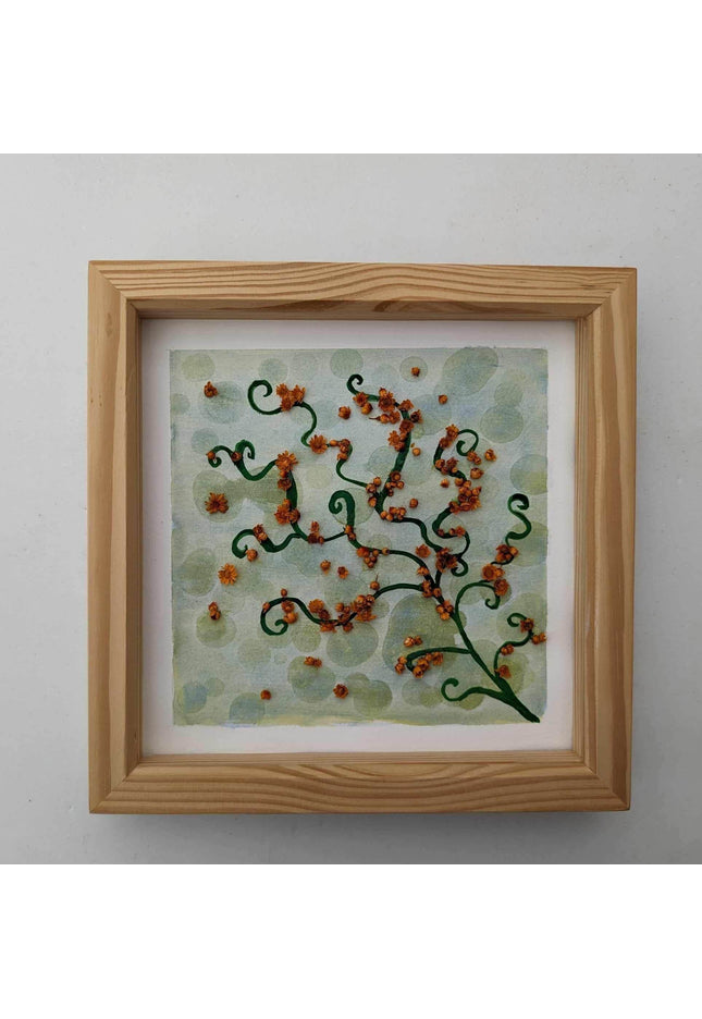 Pressed flower watercolor painting: botanical wall art