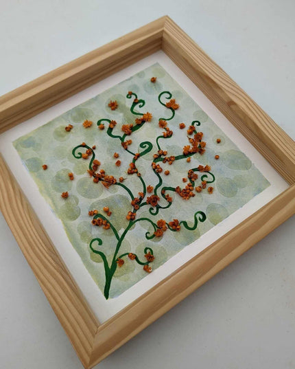 Pressed flower watercolor painting: botanical wall art