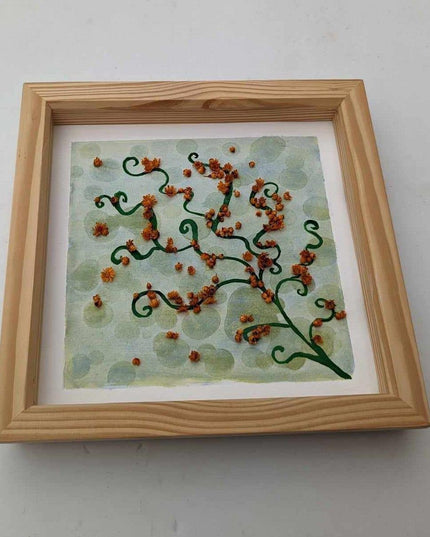 Pressed flower watercolor painting: botanical wall art