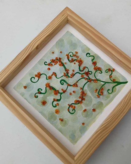 Pressed flower watercolor painting: botanical wall art