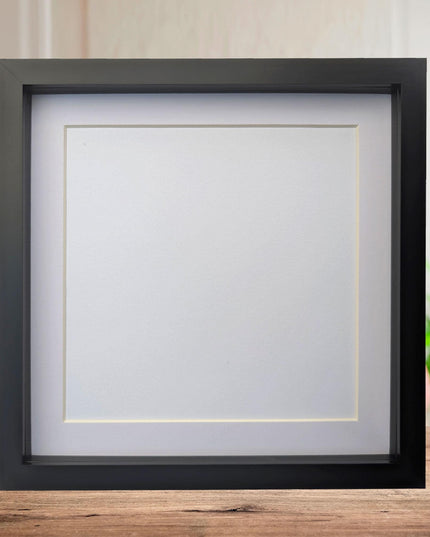 Black 3d box photo frame: 10x10 shadow picture frame with mount