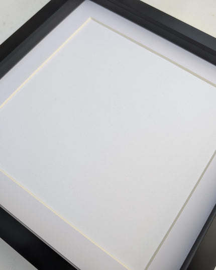 Black 3d box photo frame: 10x10 shadow picture frame with mount