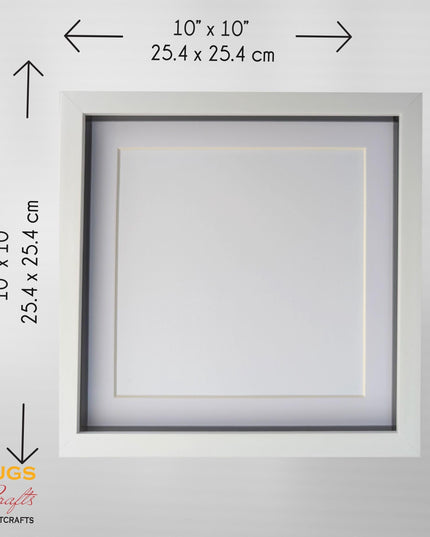 10x10 white 3d box photo frame: shadow picture display