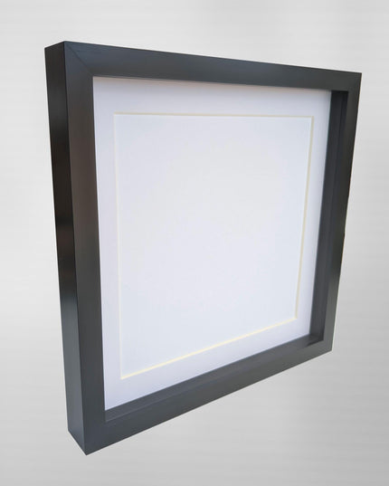 Black 3d box photo frame: 10x10 shadow picture frame with mount