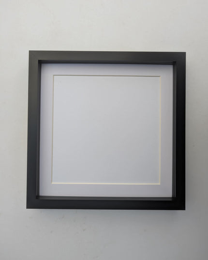 Black 3d box photo frame: 10x10 shadow picture frame with mount