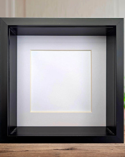 6x6 black deep box photo frame: standing & hanging shadow box