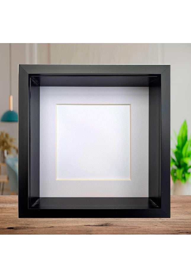 6x6 black deep box photo frame: standing & hanging shadow box