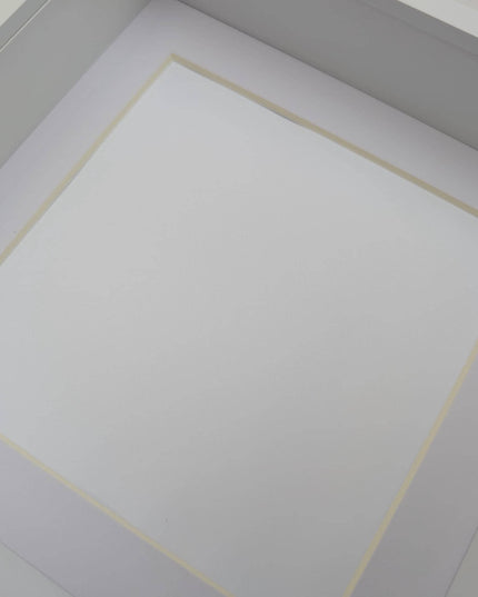 8x8 white 3d box photo frame: shadow display with mount