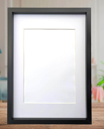Black a3 3d box photo frame: shadow picture frame with mount