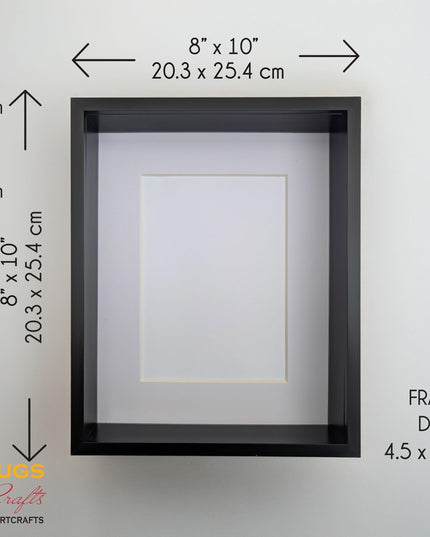 8x10 black 3d deep box photo frame: shadow box display